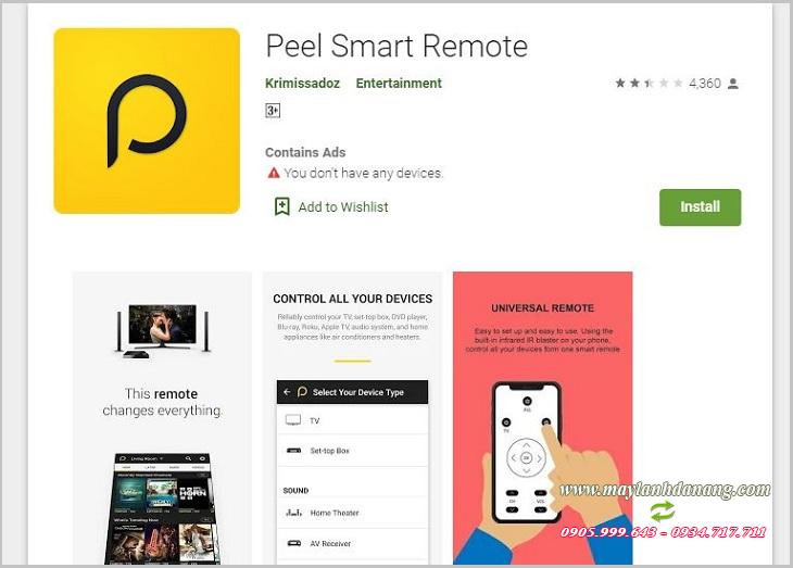 Ứng dụng Peel Universal Smart TV Remote Control