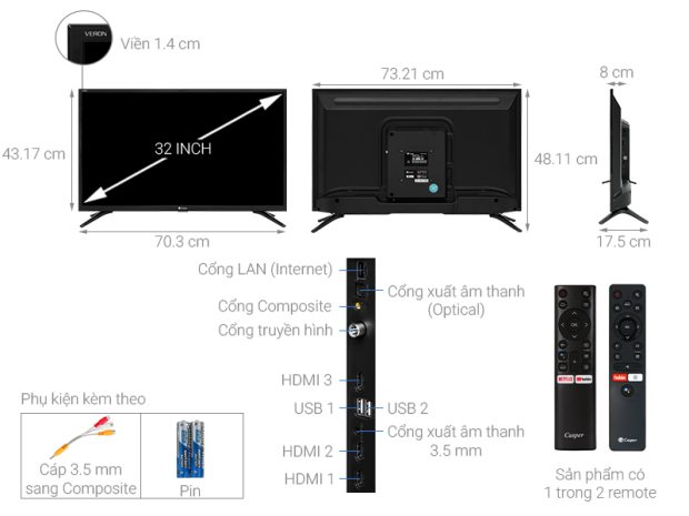 Tivi Casper 32 inch Android 9.0 32HG5000