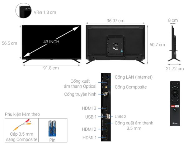 Tivi Casper 43 inch Android 9.0 43FG5000
