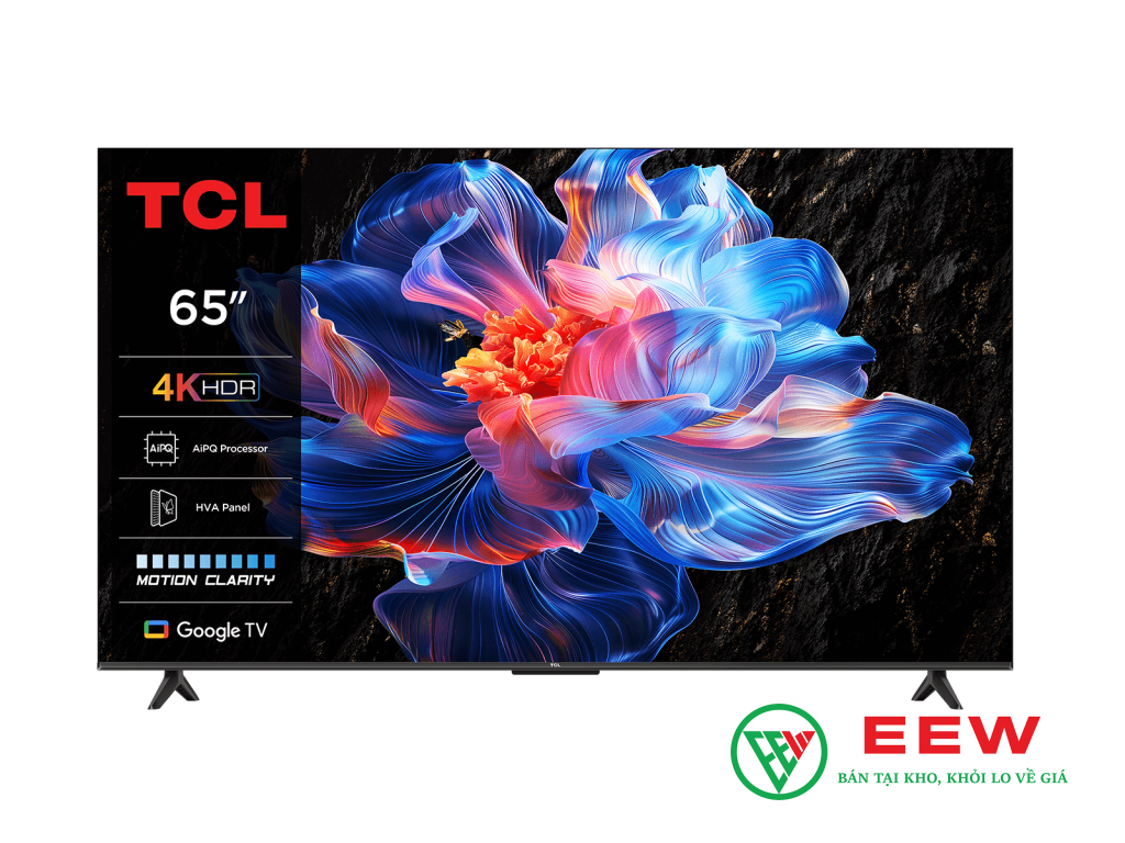 Google Tivi TCL 4K 65P6K - Thiết kế sang trọng, tôn lên không gian phòng khách hiện đại