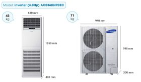 Điều hòa tủ đứng Samsung 36.000BTU 1 chiều inverter AC036KNPDEC/SV