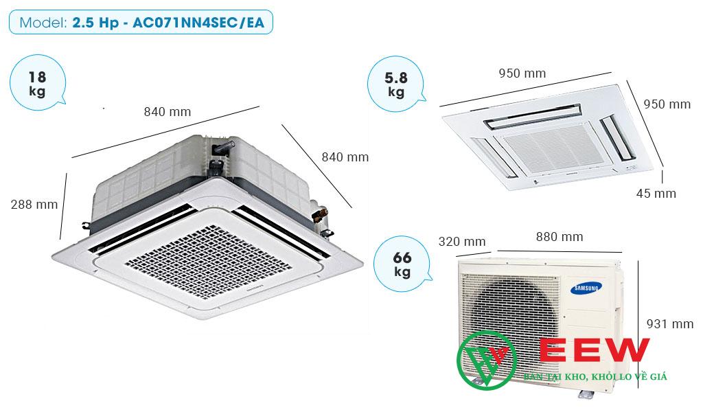 Điều hòa âm trần SAMSUNG 24.000BTU 1 chiều AC071NN4SEC/EA