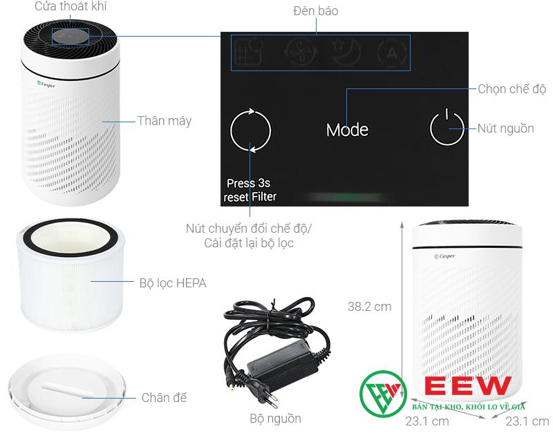 Máy lọc không khí Casper AP-250MAH - Lọc sạch bụi mịn, mang lại không gian trong lành cho gia đình bạn Máy lọc không khí Casper AP-250MAH - Lọc sạch bụi mịn, mang lại không gian trong lành cho gia đình bạn