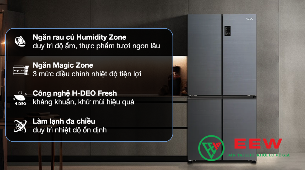 Tủ lạnh Aqua Inverter 469 lít AQR-M536XA(SL)