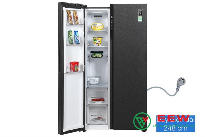 Tủ Lạnh AquaAQR-S612XA(CBC) màu đen huyền bí, nâng tầm không gian bếp hiện đại