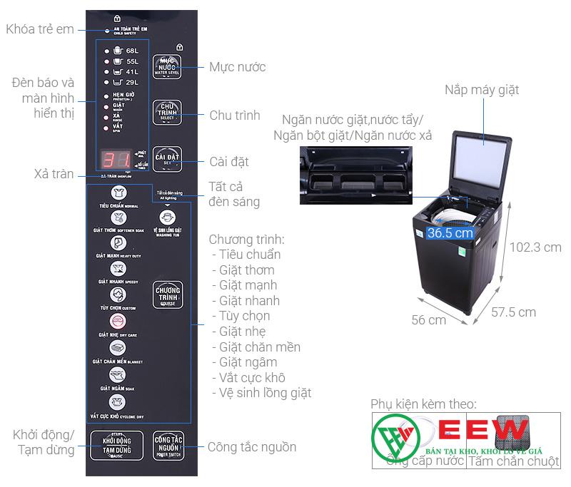Máy giặt Aqua 10 KG AQW-F100GT.BK