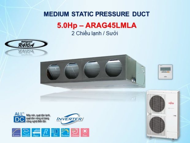 Điều hòa nối ống gió Fujitsu 36.000BTU inverter 2 chiều ARAG36LMLA