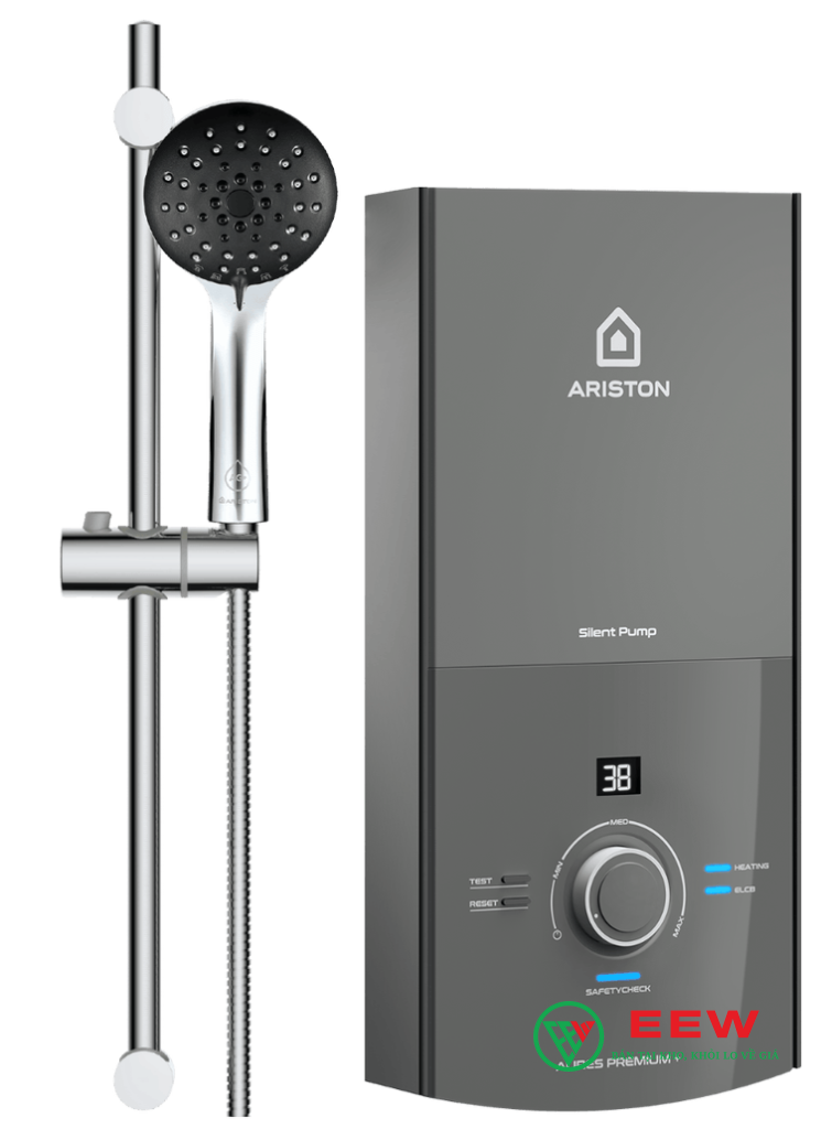 Máy nước nóng Ariston Trực Tiếp 4500w Aures Premium+ 4.5P Pearl - thiết kế sang trọng, nâng tầm không gian tắm