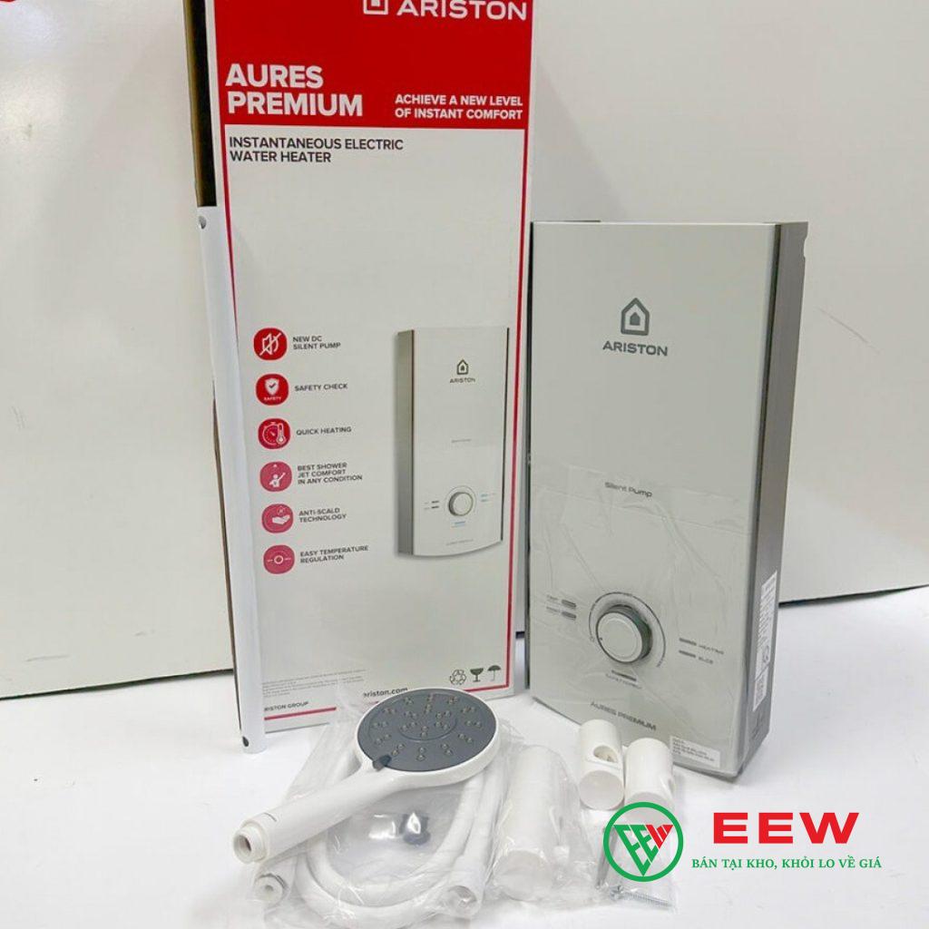 Máy nước nóng Ariston Trực Tiếp 4500w Aures Premium 4.5P Ivory