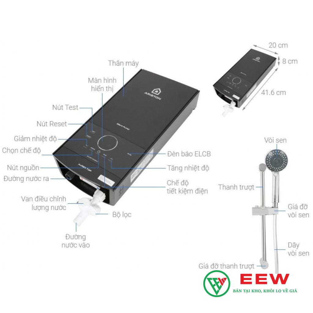 Máy nước nóng Ariston AURES TOP 4.5P - dễ lắp đặt, sử dụng bền bỉ theo thời gian