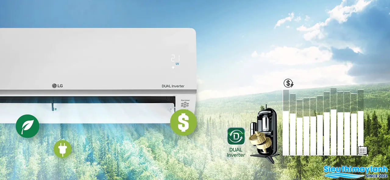 Điều hòa LG 12000 BTU inverter 2 chiều B13API Điều hòa LG 12000 BTU inverter 2 chiều B13API