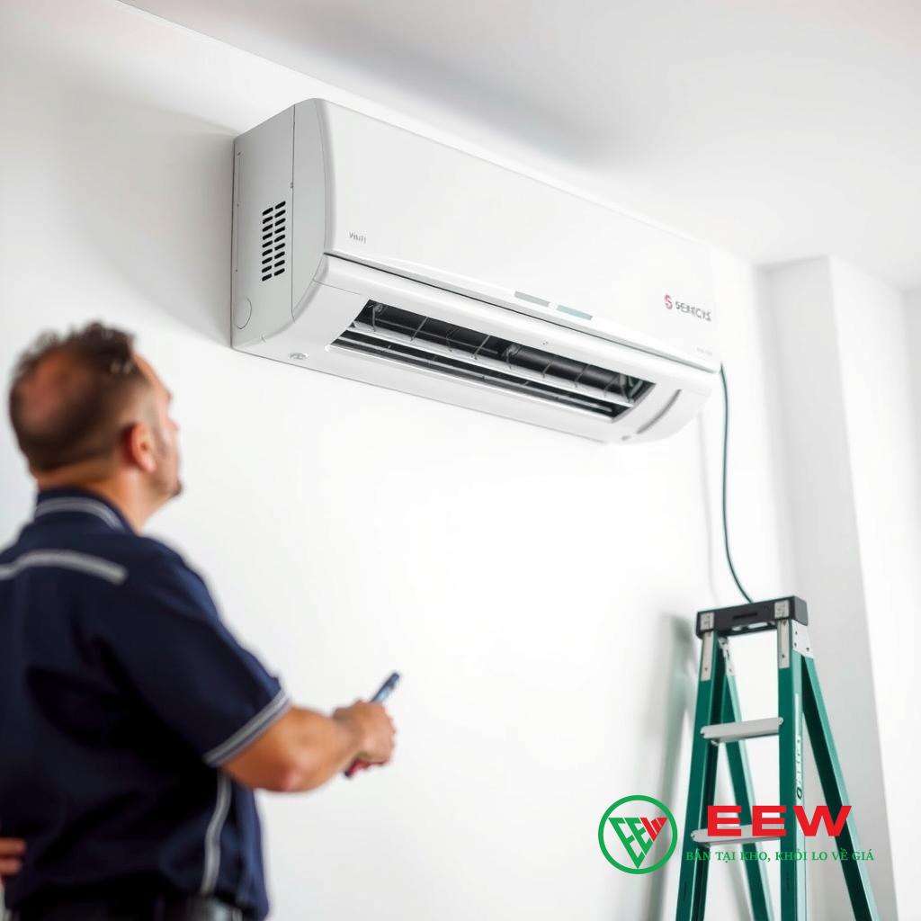 bơm ga máy lạnh đà nẵng thợ kỹ thuật đang kiểm tra áp suất