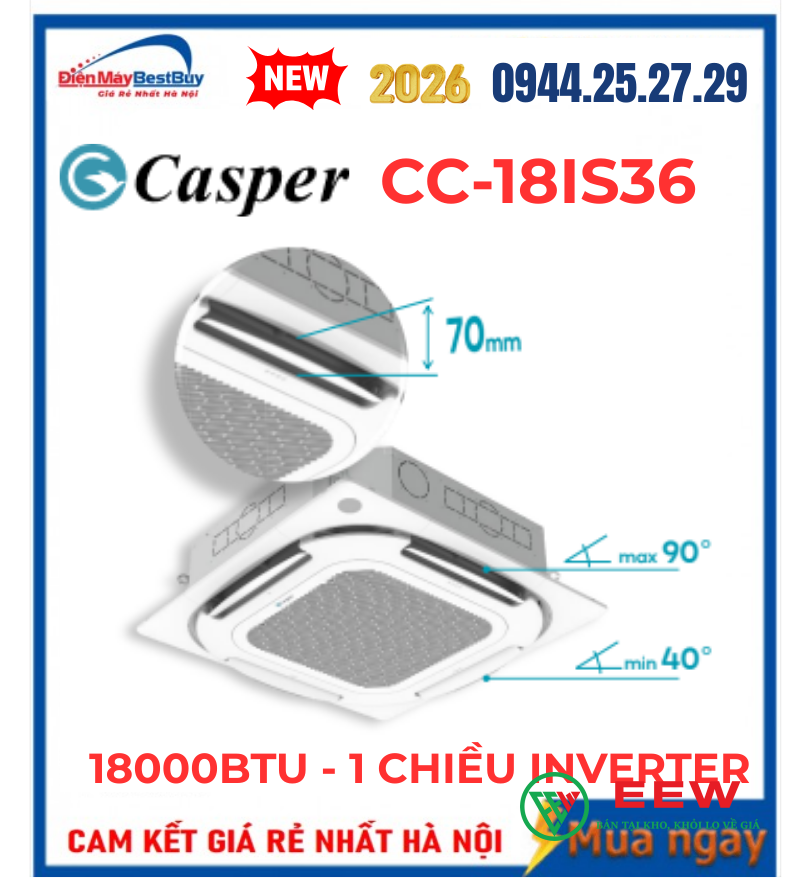 Điều hòa âm trần Casper 18.000BTU CC-18IS36 Điều hòa âm trần Casper 18.000BTU CC-18IS36