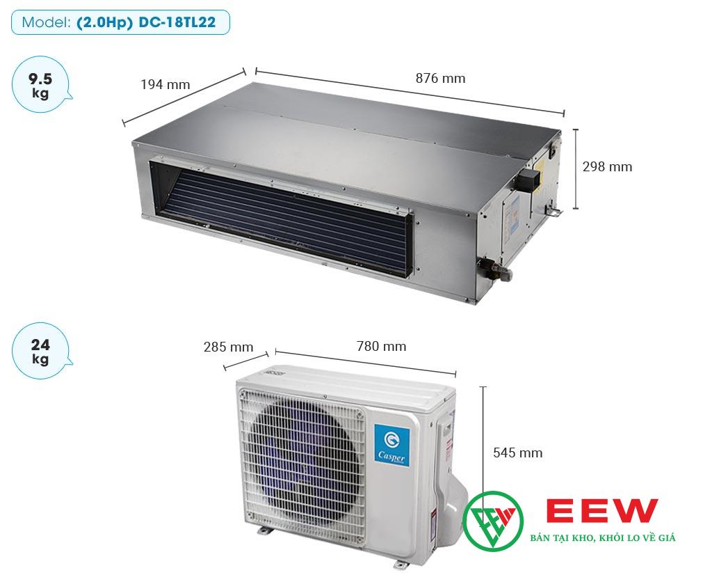 Điều hòa nối ống gió Casper 18.000BTU DC-18TL22 Điều hòa nối ống gió Casper 18.000BTU DC-18TL22