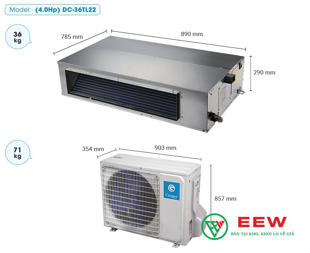 Điều hòa nối ống gió Casper 36.000BTU DC-36TL22 Điều hòa nối ống gió Casper 36.000BTU DC-36TL22
