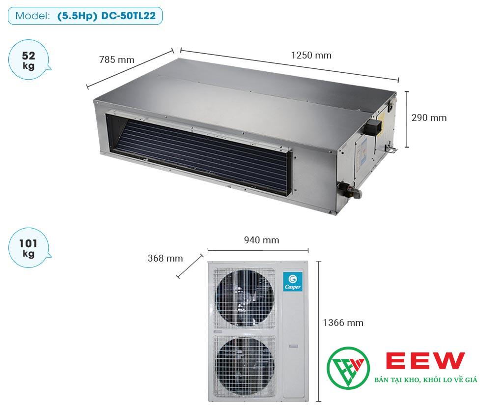 Điều hòa Casper 50.000BTU DC-50TL22 - thiết kế nối ống gió sang trọng, tiện lợi