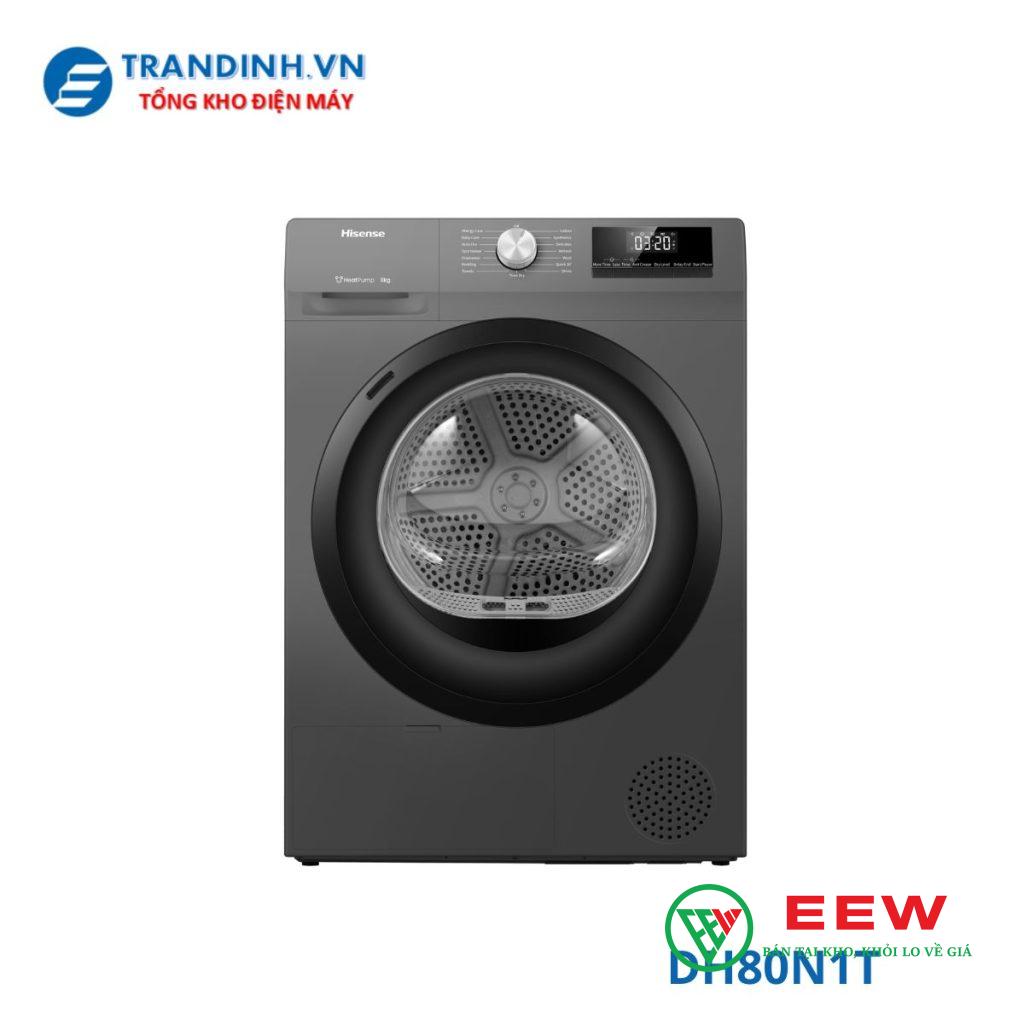 Hisense 8 kg DH80N1T - thiết kế sang trọng, vận hành êm ái, tiện lợi hàng ngày