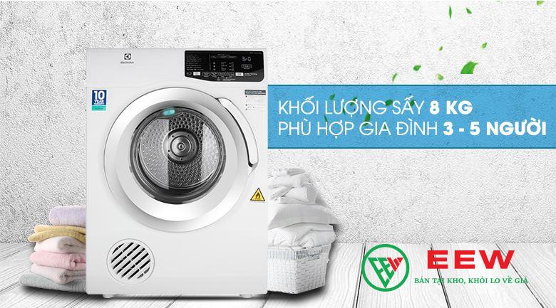Máy sấy Electrolux 8Kg EDS805KQWA - màu trắng sang trọng, dễ dàng vệ sinh bảo quản Máy sấy Electrolux 8Kg EDS805KQWA - màu trắng sang trọng, dễ dàng vệ sinh bảo quản