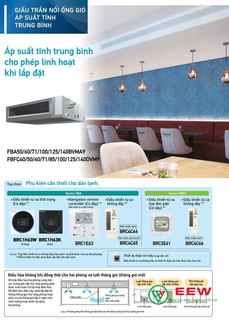 Điều hòa âm trần nối ống gió Daikin 30.000BTU 1 chiều inverter FBFC85DVM9/RZFC85EVM