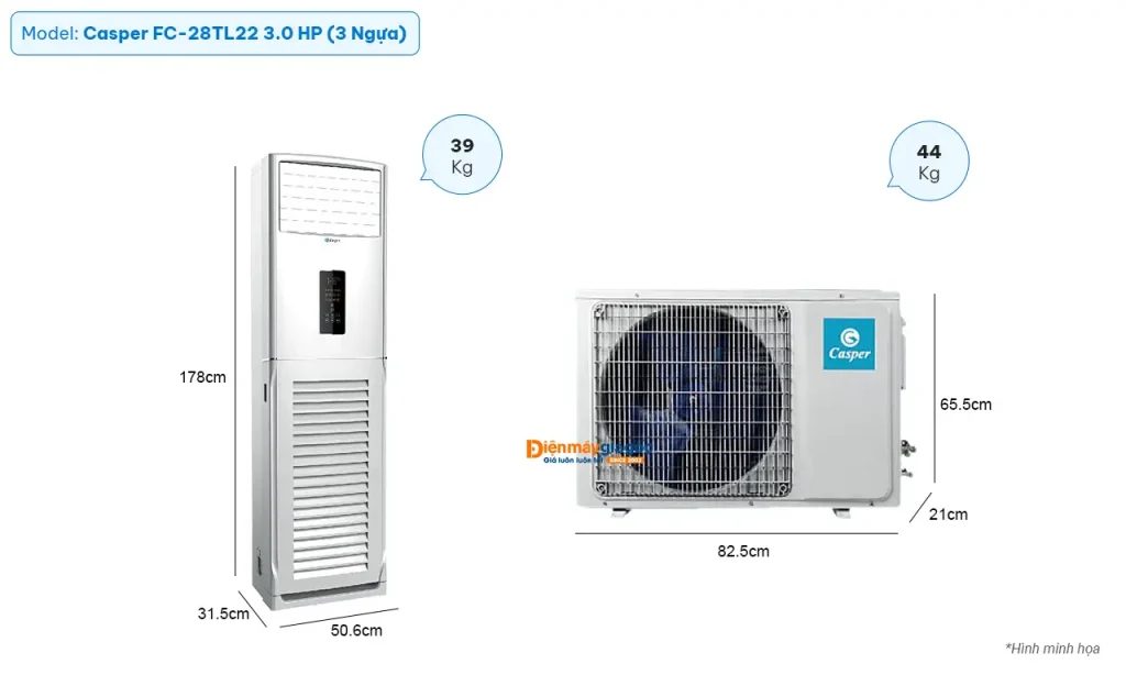 Điều hòa Casper FC-28TL22 28.000BTU – công nghệ inverter tiết kiệm điện tối ưu cho gia đình bạn
