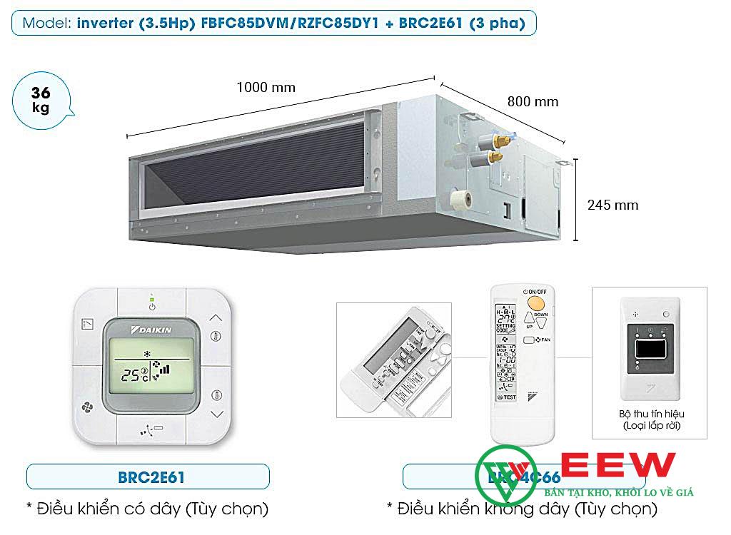 Điều hòa Daikin nối ống gió 29.000BTU inverter FDLF85DV1/RZFC85EVM Điều hòa Daikin nối ống gió 29.000BTU inverter FDLF85DV1/RZFC85EVM