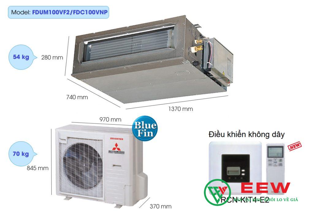 Điều hòa nối ống gió Mitsubishi Heavy 34000BTU 2 chiều FDUM100VF2/FDC100VNP