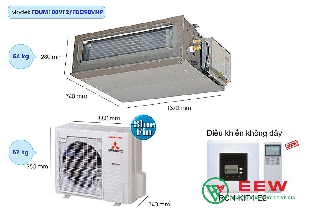 Điều hòa nối ống gió Mitsubishi Heavy 34000BTU 2 chiều FDUM100VF2/FDC90VNP