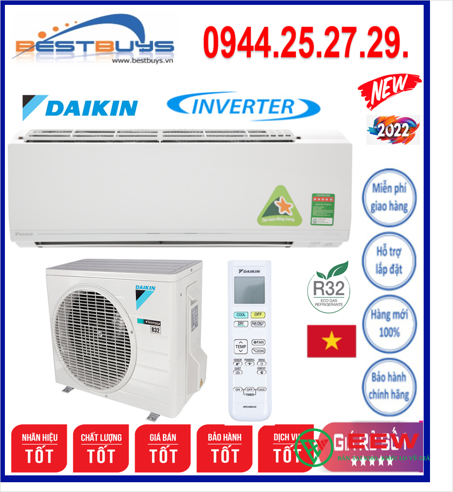 Điều hòa Daikin 2 chiều 18000BTU inverter FTHF50VVMV Điều hòa Daikin 2 chiều 18000BTU inverter FTHF50VVMV