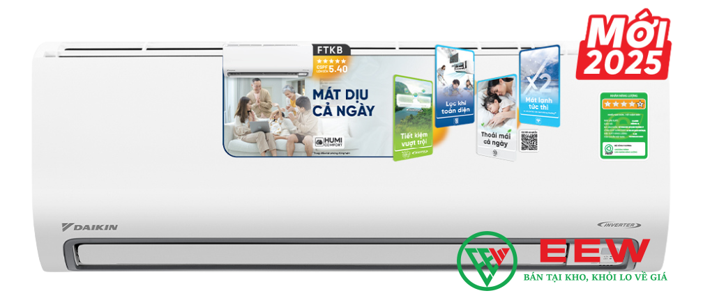 Điều hòa Daikin 9000 BTU 1 chiều inverter FTKB25ZVMV
