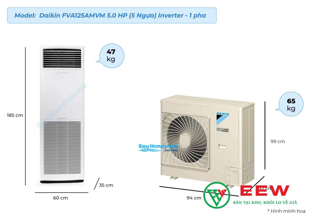 Điều hòa tủ đứng Daikin 45.000BTU FVA125AMVM/RZF125DVM - thiết kế sang trọng, phù hợp mọi không gian