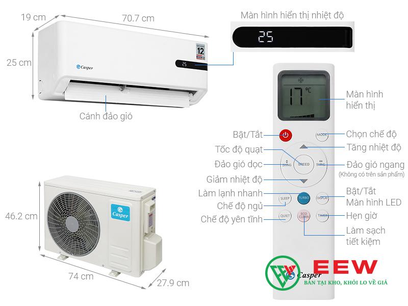 Điều hòa Casper 9000 BTU 1 chiều inverter GC-09IB36 Điều hòa Casper 9000 BTU 1 chiều inverter GC-09IB36