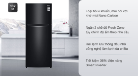 Tủ lạnh LG 187l Smart inverter GN-L205WB
