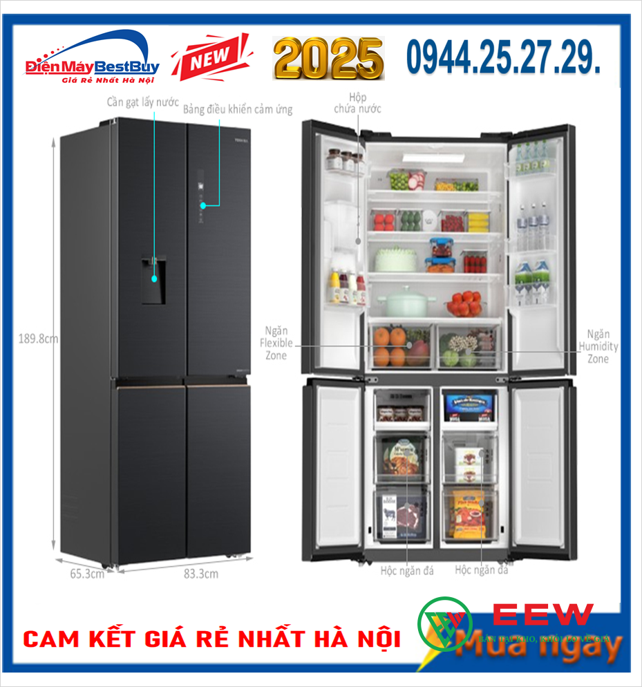 Tủ lạnh Toshiba GR-RF675WI-PMV(06)-MG - Màn hình điều khiển thông minh, tiện lợi hiện đại Tủ lạnh Toshiba GR-RF675WI-PMV(06)-MG - Màn hình điều khiển thông minh, tiện lợi hiện đại