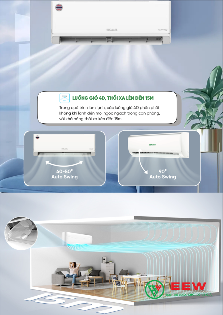 Điều hòa Hikawa 1 chiều 12300 BTU HI-VC15S/HO-VC15S Điều hòa Hikawa 1 chiều 12300 BTU HI-VC15S/HO-VC15S