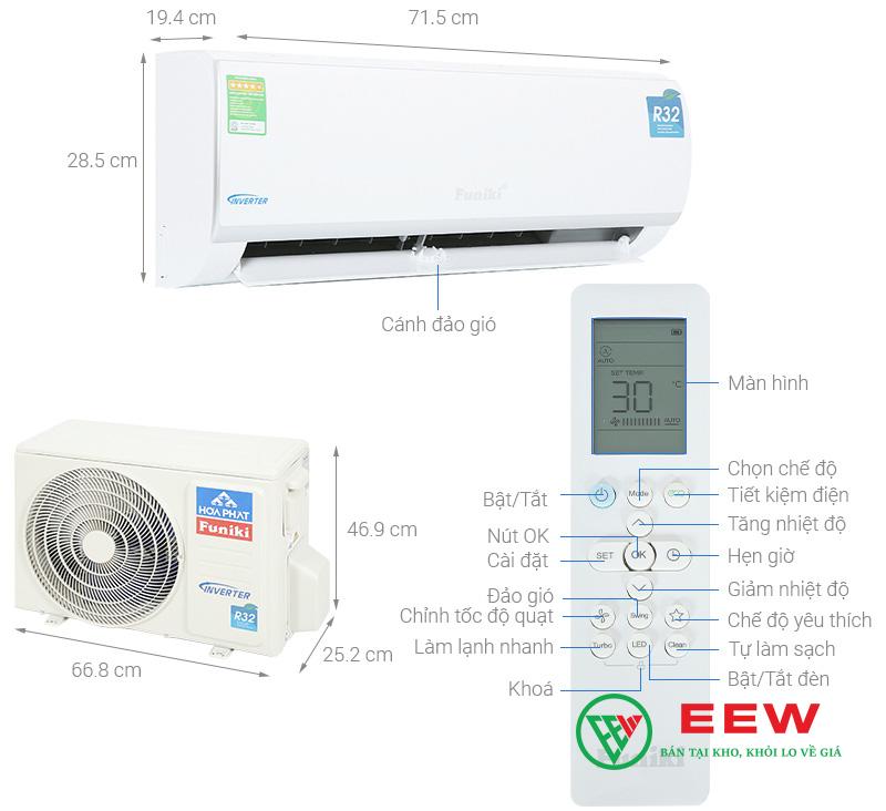 Điều hòa Funiki 9000 BTU wifi 1 chiều inverter HSIC09TMU