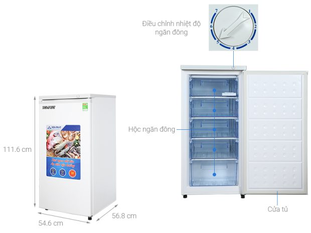 Tủ đông đứng Hòa Phát 147 lít HUF 350SR1