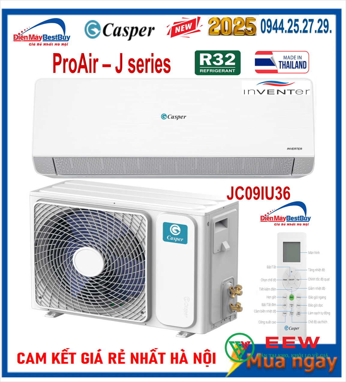 Điều hòa Casper 1 chiều inverter 9000BTU JC-09IU36 - ảnh 2