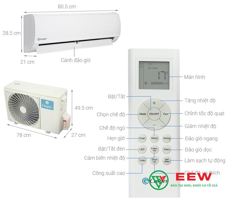 Điều hòa Casper 9000 BTU 1 chiều KC-09FC32