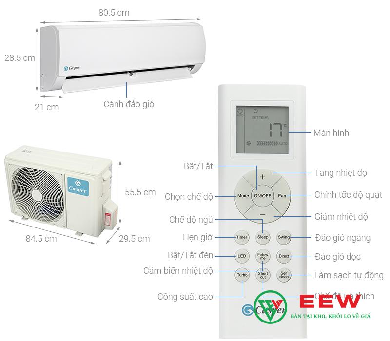 Điều hòa Casper 12000 BTU 1 chiều KC-12FC32