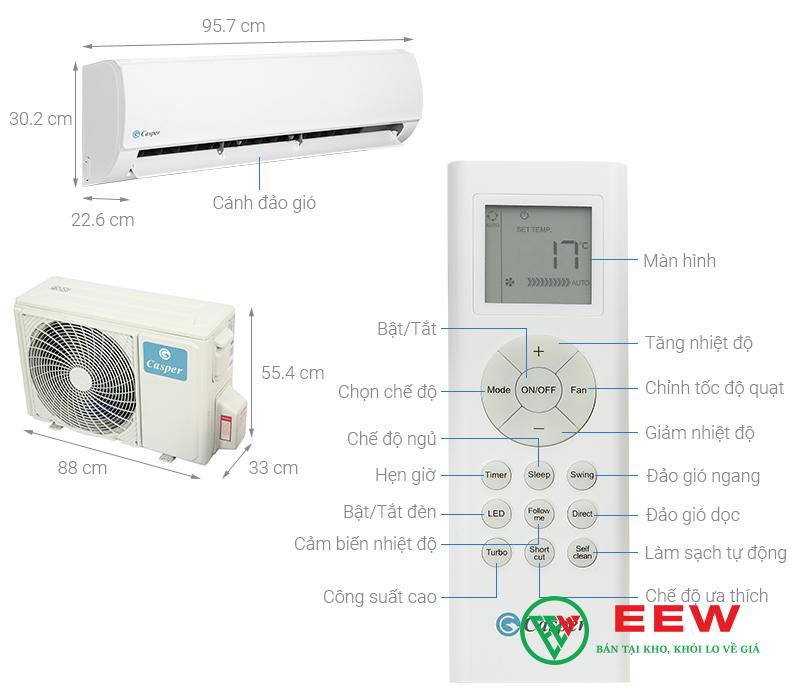 Điều hòa Casper 18000 BTU 1 chiều KC-18FC32 Điều hòa Casper 18000 BTU 1 chiều KC-18FC32