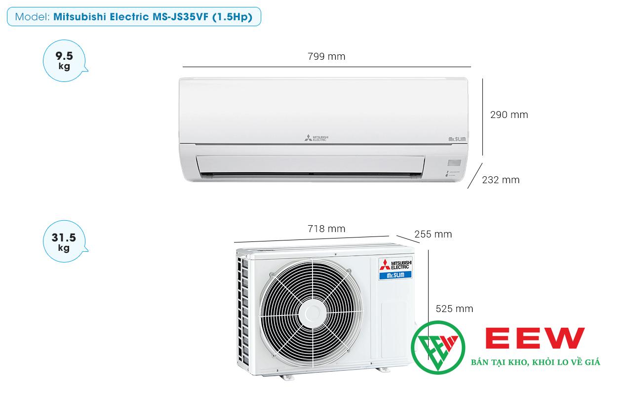Điều hòa Mitsubishi electric 12000BTU 1 chiều MS-JS35VF Điều hòa Mitsubishi electric 12000BTU 1 chiều MS-JS35VF