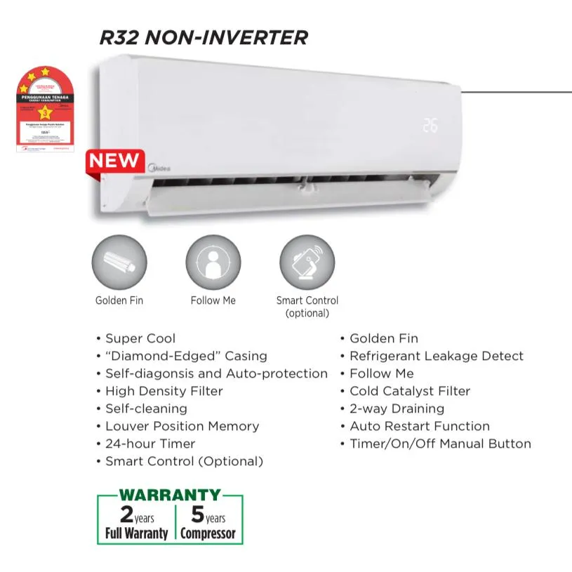 Điều hòa Midea 1 chiều 18.000BTU MSAFB-18CRN8 Điều hòa Midea 1 chiều 18.000BTU MSAFB-18CRN8