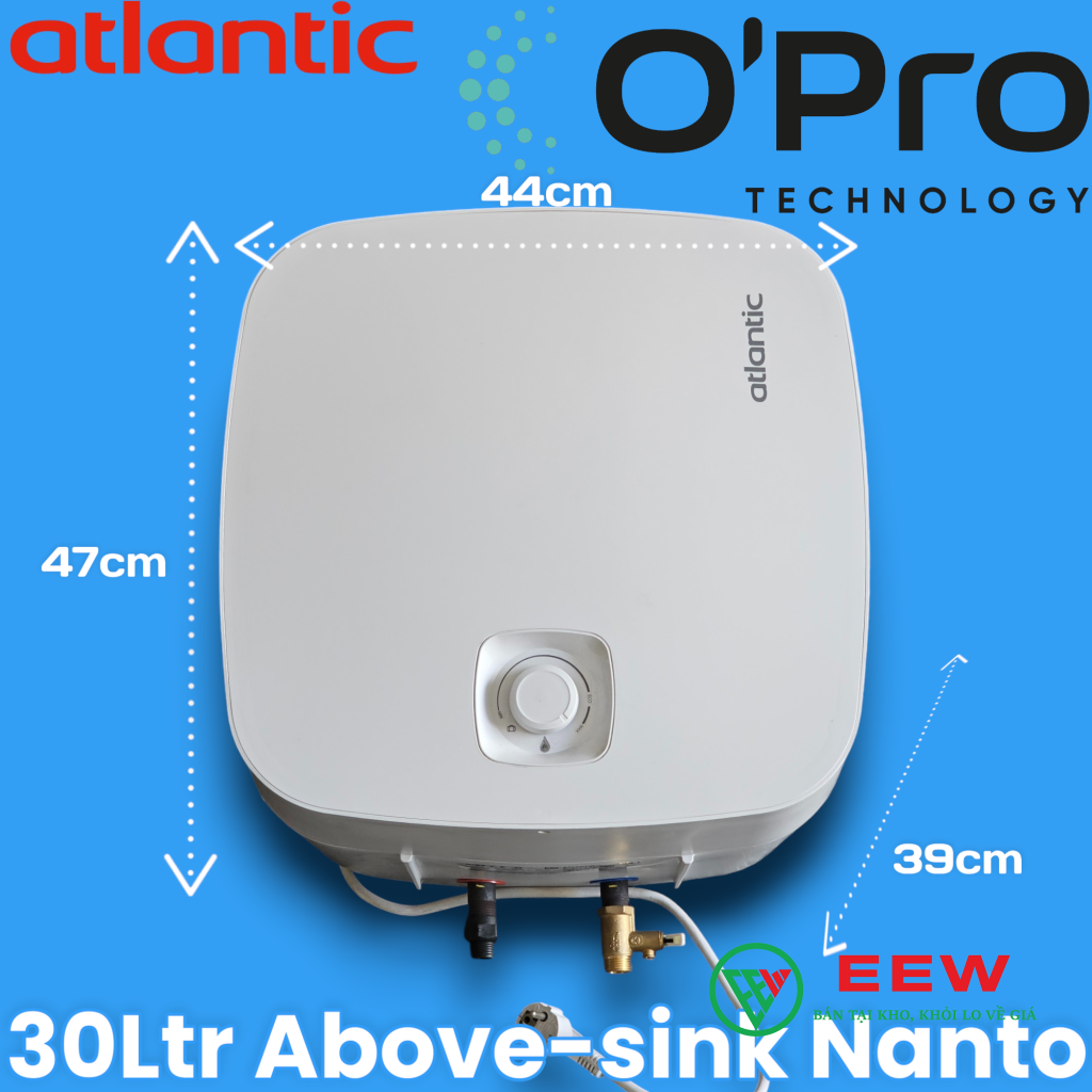 Máy nước nóng Atlantic Nanto Lite 30L vuông - thiết kế tinh tế, tiết kiệm không gian tối ưu Máy nước nóng Atlantic Nanto Lite 30L vuông - thiết kế tinh tế, tiết kiệm không gian tối ưu
