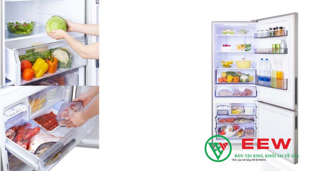 Tủ lạnh Panasonic NR-BV280WKVN - ngăn đá lớn, không gian lưu trữ thoải mái cho mọi nhu cầu