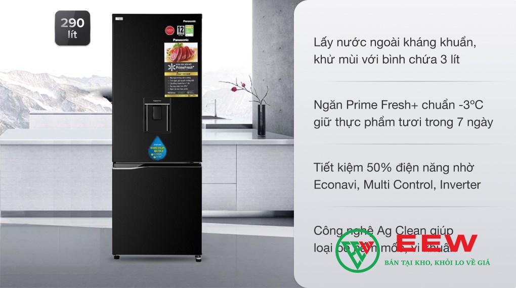 Tủ lạnh Panasonic NR-BV320WKVN - thiết kế sang trọng, dung tích 290 lít tiện lợi
