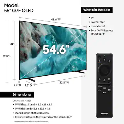Smart Tivi QLED Samsung 4K 55 inch QA55Q7F5AKXXV - Thiết kế sang trọng, mỏng nhẹ, nâng tầm không gian sống Smart Tivi QLED Samsung 4K 55 inch QA55Q7F5AKXXV - Thiết kế sang trọng, mỏng nhẹ, nâng tầm không gian sống