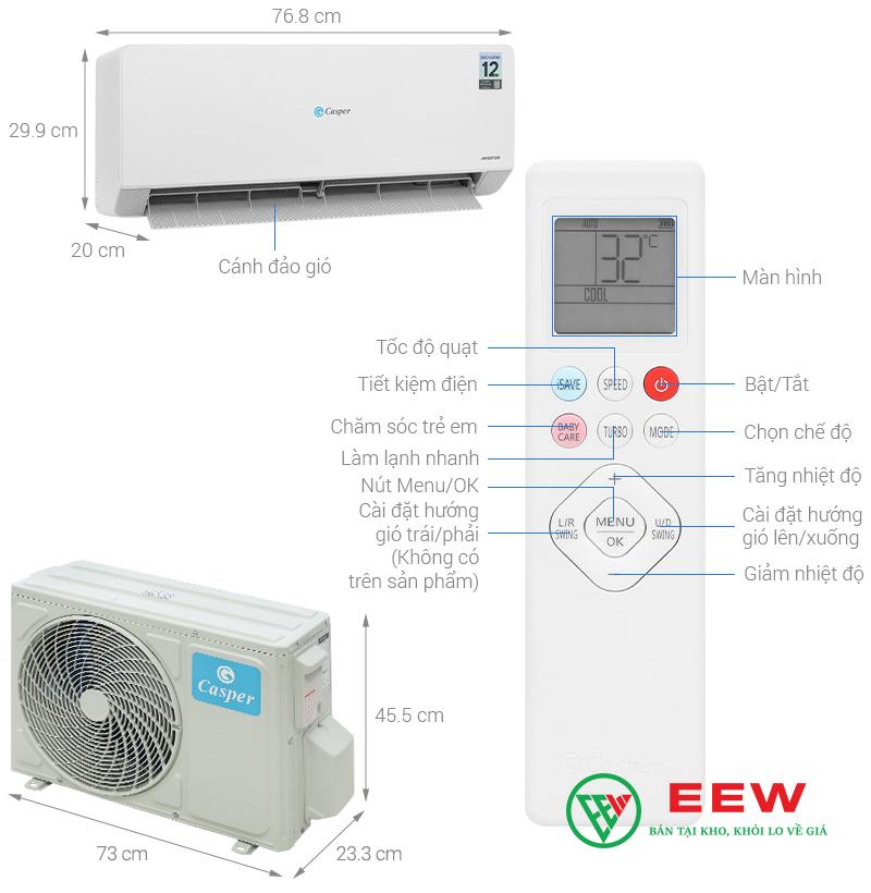 Điều hòa Casper QC-09IS36 - công nghệ inverter êm ái, làm mát nhanh chóng Điều hòa Casper QC-09IS36 - công nghệ inverter êm ái, làm mát nhanh chóng