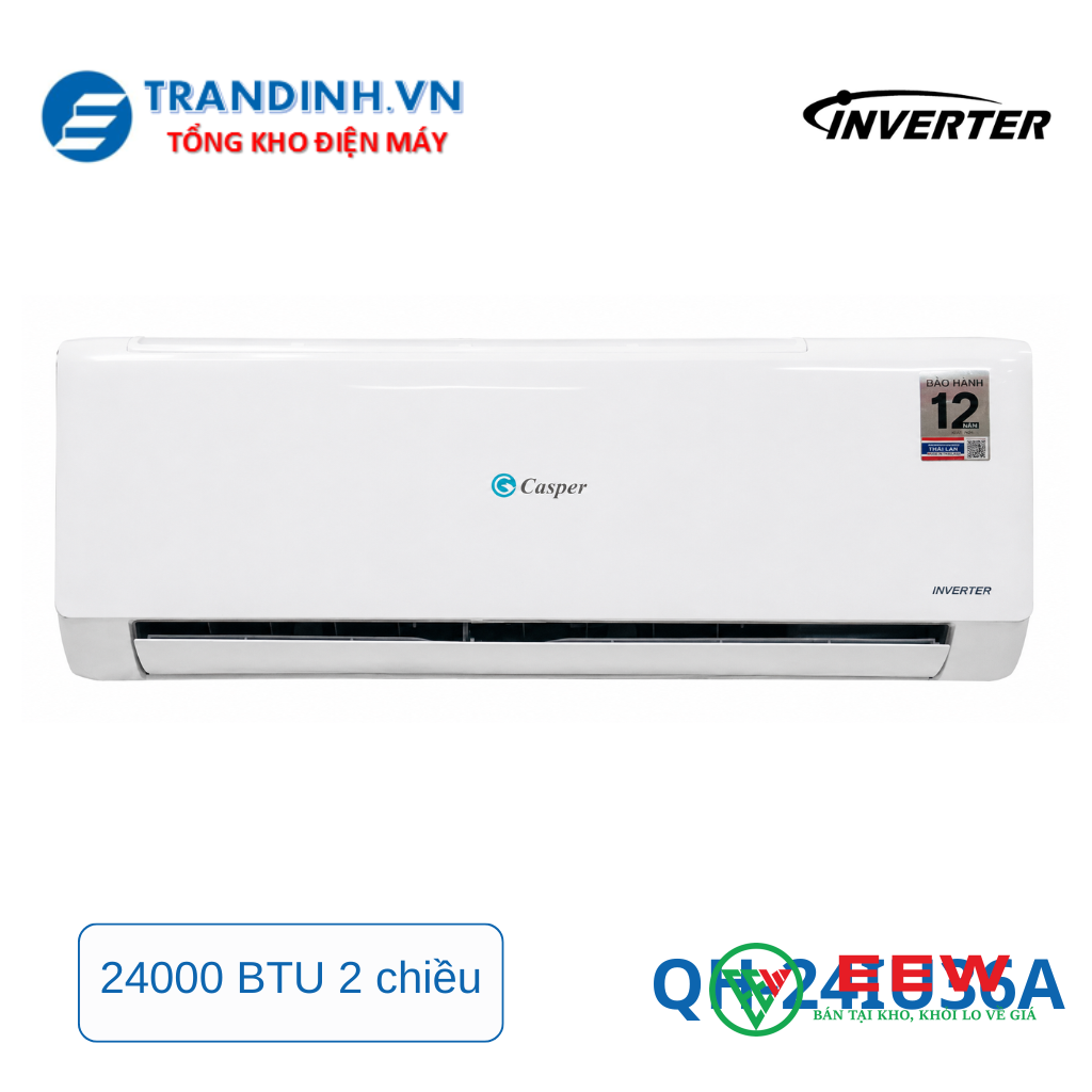 Điều hòa Casper inverter 24000BTU 2 chiều QH-24IU36A – tiết kiệm điện tối ưu cho gia đình bạn Điều hòa Casper inverter 24000BTU 2 chiều QH-24IU36A – tiết kiệm điện tối ưu cho gia đình bạn