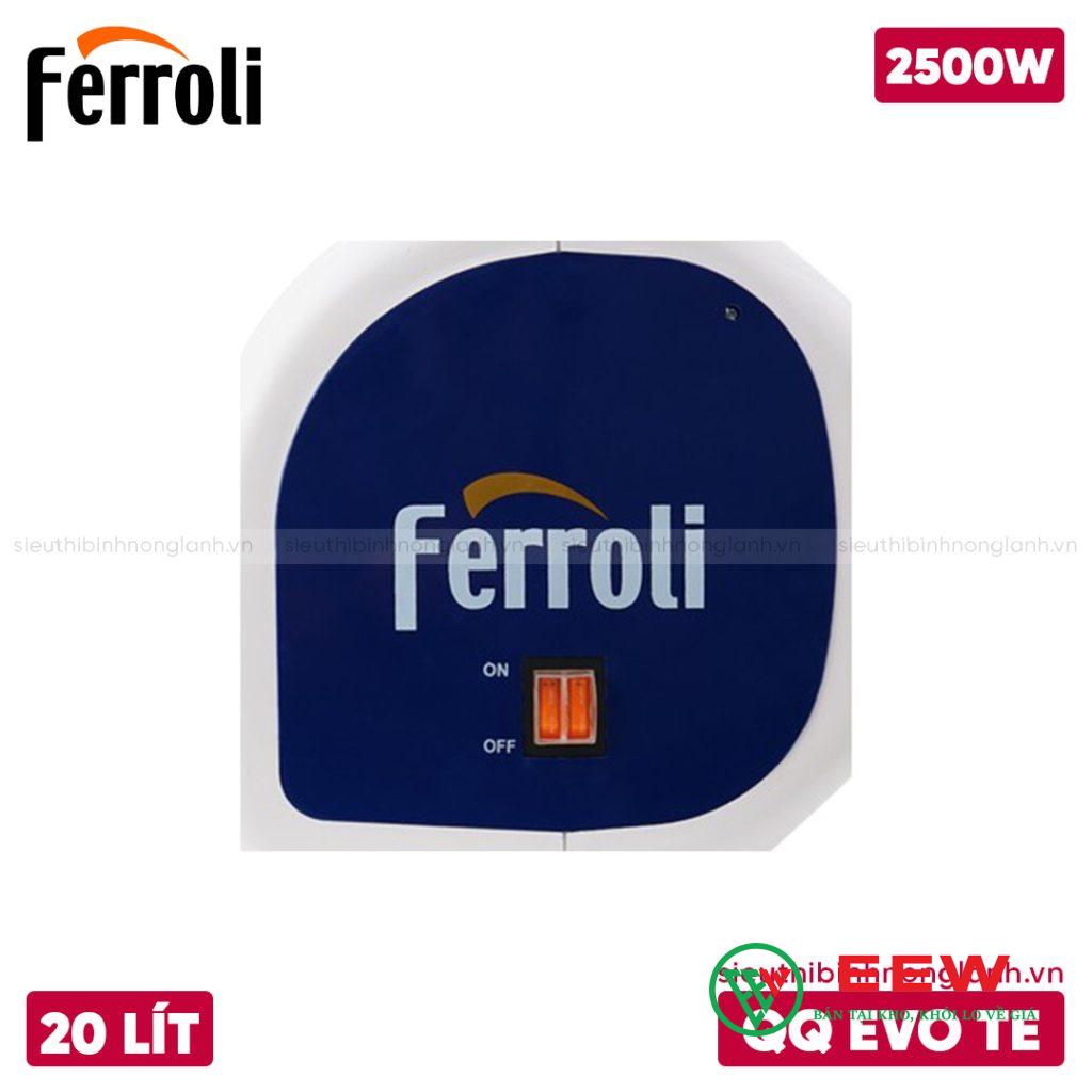 Bình nóng lạnh Ferroli 20L QQ Evo 20 TE - thiết kế sang trọng, dung tích 20L đáp ứng mọi nhu cầu Bình nóng lạnh Ferroli 20L QQ Evo 20 TE - thiết kế sang trọng, dung tích 20L đáp ứng mọi nhu cầu
