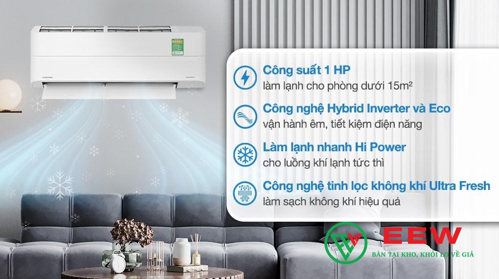 Điều hòa Toshiba RAS-H10P2KCVG-V - lọc không khí thông minh, bảo vệ sức khỏe cả nhà